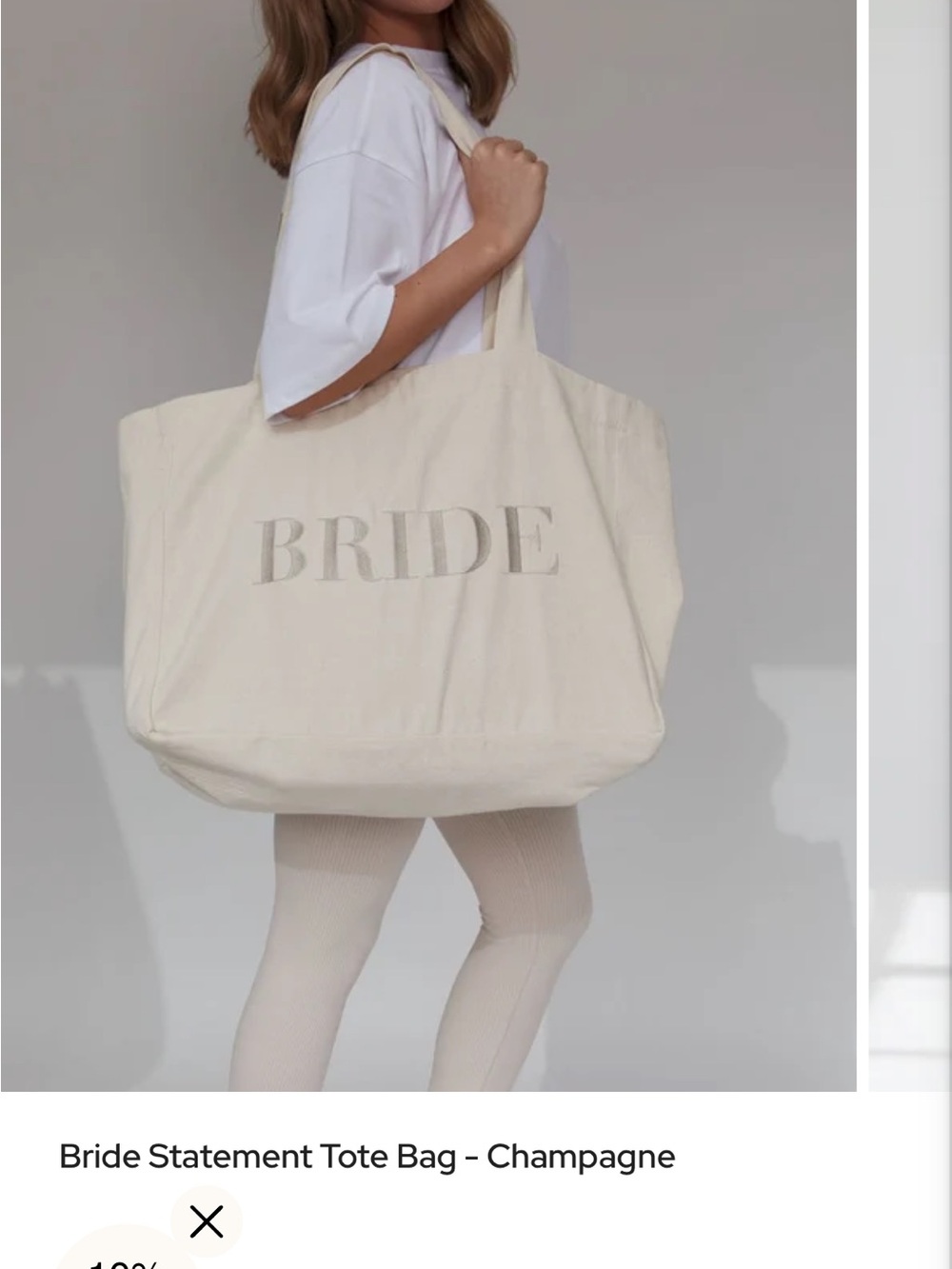Six Stories Bride Statement Tote Bag - Champagne